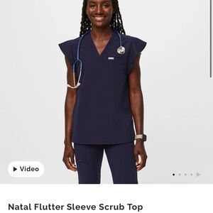 Figs Natal Flutter Sleeve Top